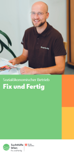 Vorderseite des Folders von Fix und Fertig